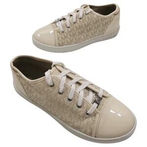 Michael Kors ~ Girls US Size 5Y ~Ivy Dee Vanilla Color Sneakers Shoes Logo.